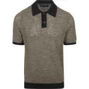 T-shirt Marc O'Polo Knitted Poloshirt Strepen Zwart Beige