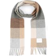 Sjaal Profuomo Sjaal Lamswol Ruiten Grijs Beige
