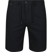 Broek Vanguard V11 Short Herringbone Linen Blend Navy