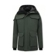 Parka Jas Beluomo Halflange Winterjas Capuchon
