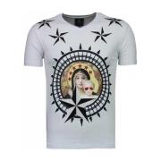 T-shirt Korte Mouw Local Fanatic Holy Mary Rhinestone