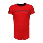 T-shirt Korte Mouw Justing Zipped Chest