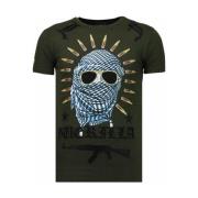 T-shirt Korte Mouw Local Fanatic Freedom Fighter Rhinestone