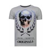 T-shirt Korte Mouw Local Fanatic Skull Originals Rhinestone