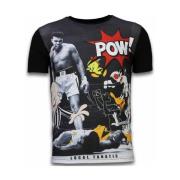 T-shirt Korte Mouw Local Fanatic Ali Vs. Cartoons Digital Rhinestone