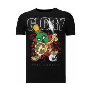 T-shirt Korte Mouw Local Fanatic Glory Martial Rhinestone