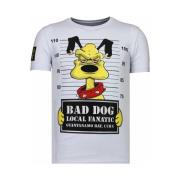 T-shirt Korte Mouw Local Fanatic Bad Dog Rhinestone