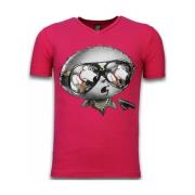 T-shirt Korte Mouw Local Fanatic Stewie Dog Fuschia