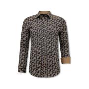 Overhemd Lange Mouw Tony Backer Luxe Satijn Fiets Print