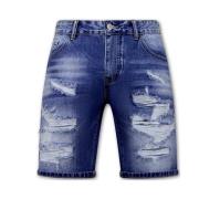 Korte Broek Enos Korte Spijkerbroek Gaten Denim