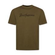 T-shirt Korte Mouw Top Star Print Grappig Oversized Happiness