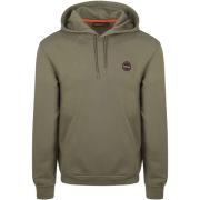 Sweater Napapijri Badge Hoodie Olijfgroen