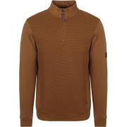 Sweater Petrol Industries Half Zip Pullover Structure Brique