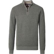 Sweater Casa Moda Halfzip Trui Structure Groen