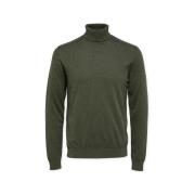 Trui Selected Noos Berg Roll Neck Knit - Forest Green