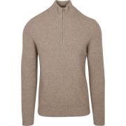 Sweater Profuomo Half Zip Pullover Wol Blend Sand