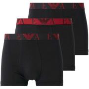 Boxers Emporio Armani Stretch Cotton Logo 3 Pack Trunks Black/Red