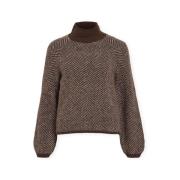 Trui Vila Noos Lory High Knit - Coffee Bean
