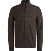 Sweater Vanguard Trui Half Zip Wol Bruin