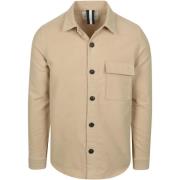 Overhemd Lange Mouw Profuomo Overshirt Moleskin Beige