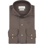 Overhemd Lange Mouw Profuomo Japanese Knitted Overhemd Bruin