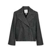 Blazer Object Noos Keily Short Jacket - Medium Grey Melange/Black