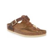 Slippers BIRKENSTOCK GIZEH BRAIDED COGNAC OILED CALZ S