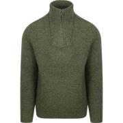 Sweater Mcgregor Half Zip Trui Lamswol Blend Olive