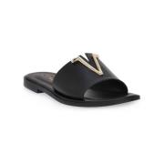 Teenslippers S.piero BLK SQUARED LOW HEEL