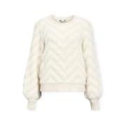 Trui Object Noos Hollow Knit - White Sand