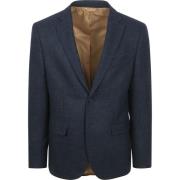 Blazer Suitable Colbert Herringbone Merinowol Navy