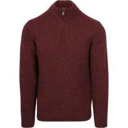 Sweater Suitable Half Zip Trui Donnegal Tweed Eco Wool Bordeaux