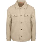 Mantel Suitable Overshirt Wool Blend Beige