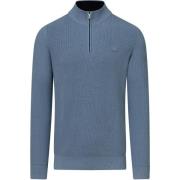 Sweater State Of Art Half Zip Trui Blauw