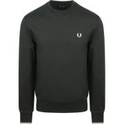 Sweater Fred Perry Sweater Logo Donkergroen