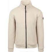 Trainingsjack No Excess Vest Knitted Rib Structure Ecru