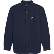 Overhemd Lange Mouw Fred Perry Long Sleeve Oxford Shirt Navy