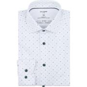 Overhemd Lange Mouw Olymp Luxor Overhemd Stretch Print Wit