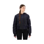 Windjack Superdry Blouson à capuche bleu marine femme