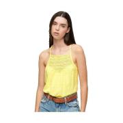 Top Superdry Débardeur en dentelle jaune