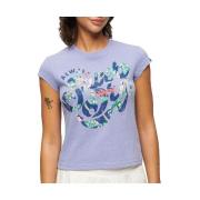 T-shirt Korte Mouw Superdry T-shirt Floral Scripted manches courtes