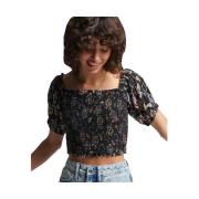 Blouse Superdry T-shirt Ecovero Vintage coupe ample noir