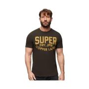 T-shirt Korte Mouw Superdry T-shirt Copper Label noir vintage flammé