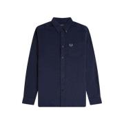 Overhemd Lange Mouw Fred Perry Needle Cord Shirt Dark Airforce