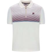 Polo Shirt Korte Mouw Fila Paco Zip Stripe Velour Polo Shirt Gardenia/...
