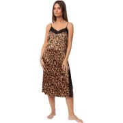 Jurk Admas Halflange satijnen babydoll Glam Leopard