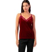 Top Admas Fluwelen tanktop met dunne bandjes Velour And Lace