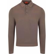Sweater Suitable Compact Cotton Poloshirt Taupe
