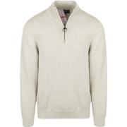 Sweater Barbour Trui Half Zip Greige