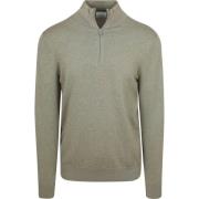 Trui Profuomo Half Zip Pullover Luxury Basic Groen